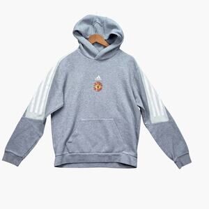 Adidas Manchester United Training Football Hoodie Soccer 3 Stripe 2023 RARE M